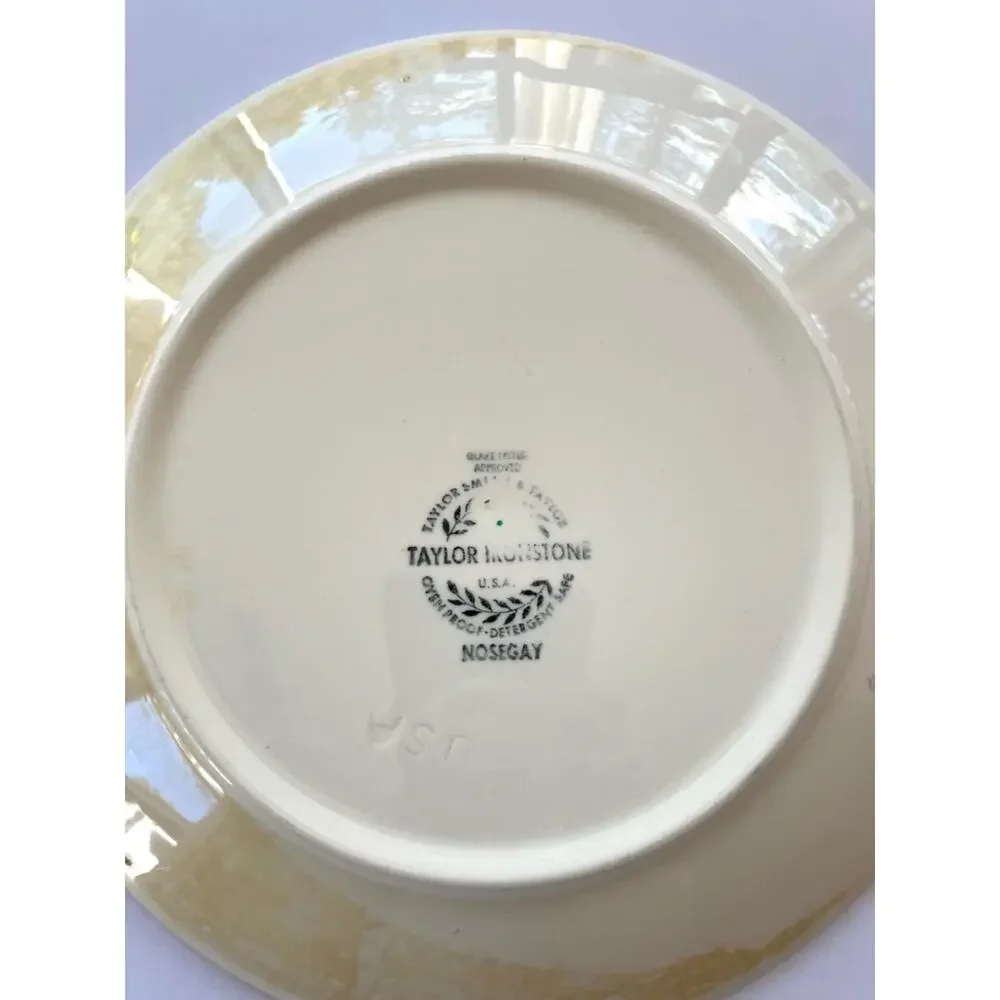 Vintage Taylor Smith & Taylor Dinner Plate Nosegay Pattern Yellow Flowers USA